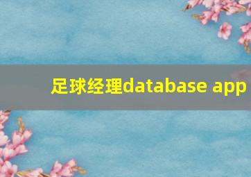 足球经理database app